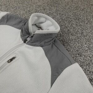 Eastern Mountain Sports Jacket Womens XS Gray White Fleece Full Zip Sweater Hike